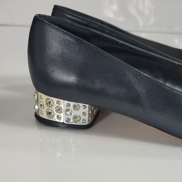 Dune London Black Gem Heeled Closed Toe Shoe - Picture 3 of 10